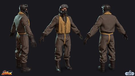 3d Pilot Model Military Ww2 Soldier Characters