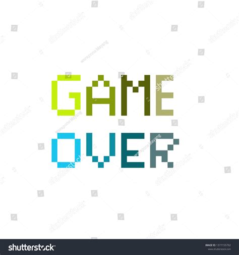 Game Over Pixel Art Stock Vector Royalty Free 1377155792