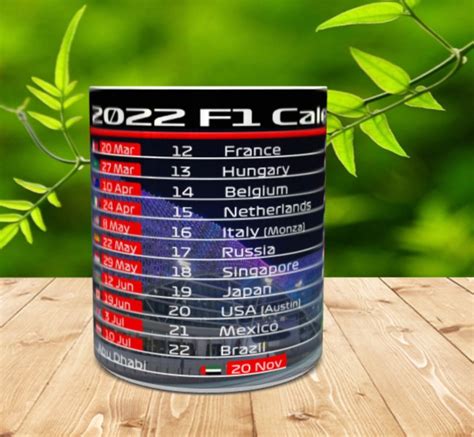 F1 2022 Personalised Race Calendar Mug Formula 1 Etsy Uk