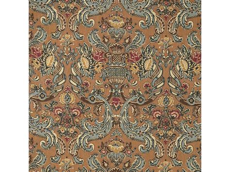 Repeat 64 cm, width repeat 45.3 cm, with a half drop. FRENCH COUNTRY POTTERY BARN LINEN FABRIC GREEN ORANGE RUST