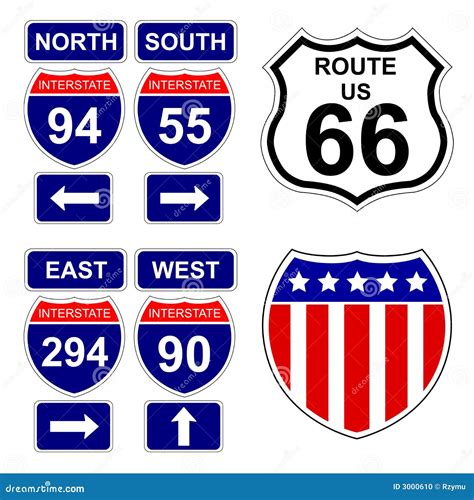American Interstate Signs Stock Vector Illustration Of Background