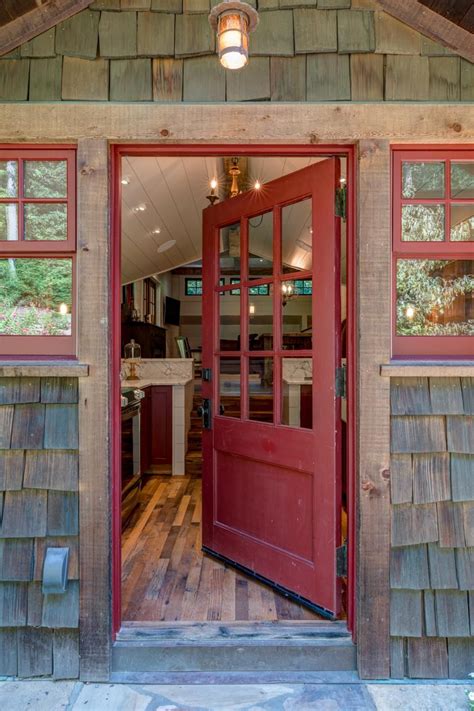 Log Cabin Front Door Red Front Door Cabin Doors Front Doors Entry