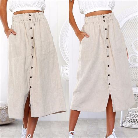 2018 Woman Mid Length Skirt Button Split Elegant Girl Straight Sweet Skirt Slim Casual Fashion
