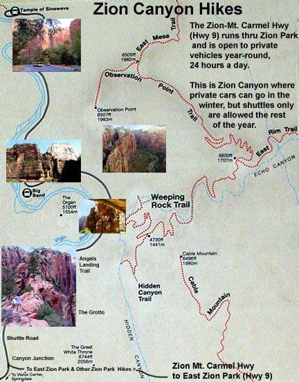 Zion Canyon Map Map Zion Canyon Zion National Park Lodging Zion