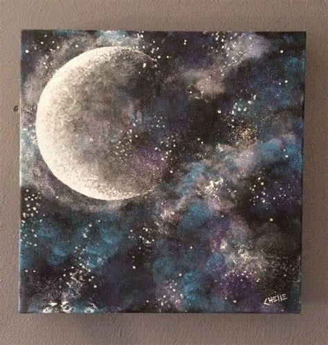 Original Acrylic Moongalaxy Painting On 12x12 Canvas Acrylic