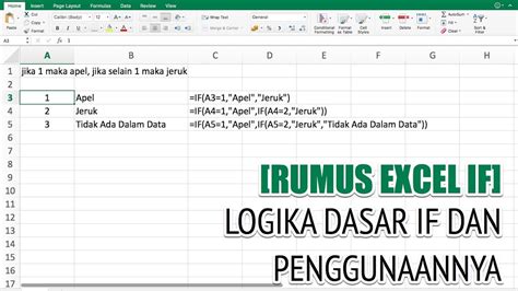 Rumus Fungsi If Pada Excel Guru Paud