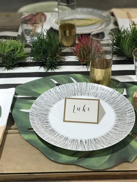 This post includes a little story on monstera leaf and a quick video of how i paint it. Paper Monstera Leaf Placemats | Tropical Wedding Ideas ...