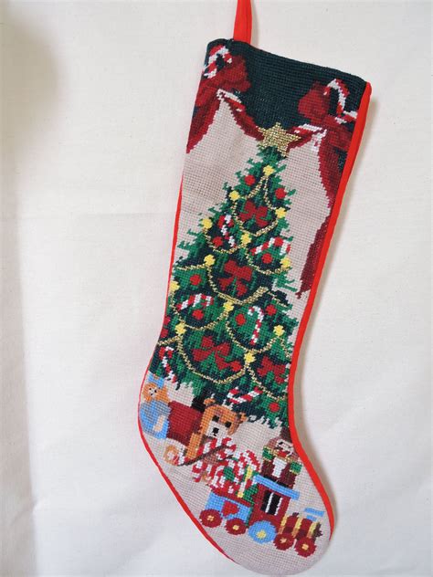 Chrismas Tree Needlepoint Christmas Stockings Christmas Decorations