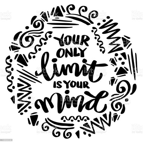 Your Only Limit Is Your Mind Poster Quotes Stock Illustration