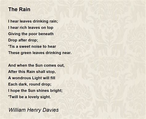 The Rain The Rain Poem By William Henry Davies