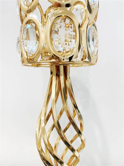 48cm Acrylic Crystal Candelabra Style Centerpiece Gold