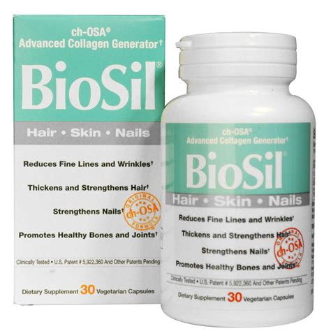 The increased collagen that biosil hair, skin, nails generates beneath the surface of skin pushes up and smoothes out your skin.*. Buy Natural Factors Biosil - 30 VCapsules - eVitamins ...