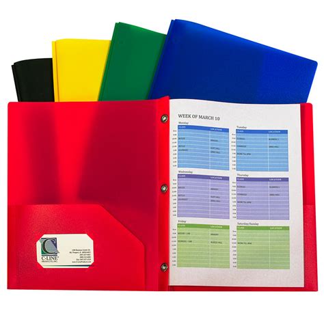 C Line Products Two Pocket Heavyweight Poly Portfolio Folder With