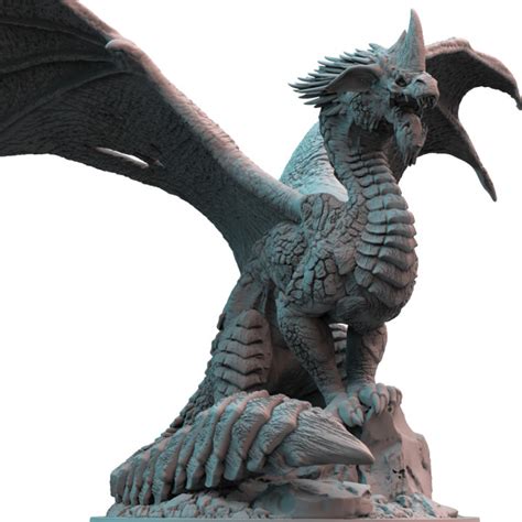 3d Printable Ancient Blue Dragon Pre Supported By Print My Minis