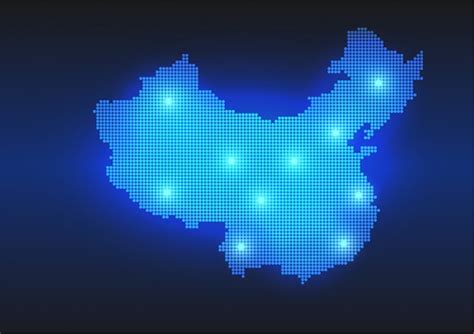 Premium Vector China Dotted Map In Digital Style