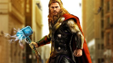 Download Wallpaper 1366x768 Superhero Artwork Marvel Thor Tablet