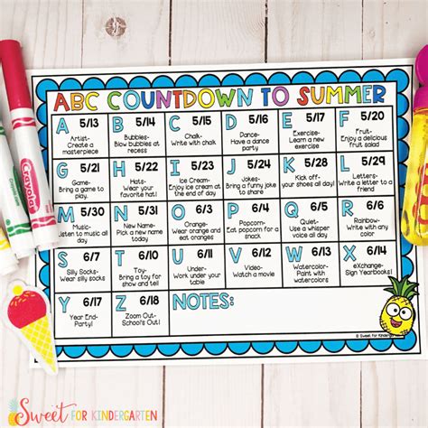 Celebrate The End Of Year With An Abc Countdown To Summer Sweet For