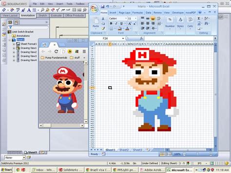 Using excel is an easy and inexpensive way to make charts for personal use and have a little better idea of how the. Cross Stitch - Mario (plotted in Excel)