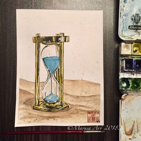 Hourglass Watercolor Painting Painting Watercolor Watercolor Paintings
