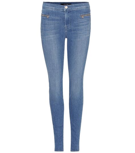 Lyst J Brand Emma Mid Rise Super Skinny Jeans In Blue