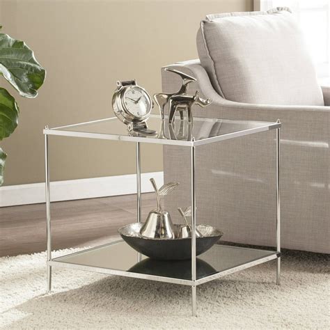 Kreamer Glam Mirrored End Table Chrome By Ember Interiors
