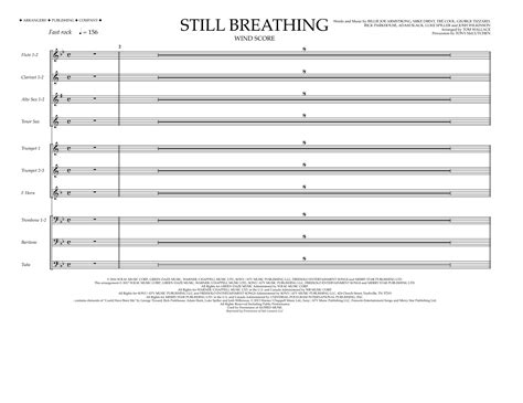 Still Breathing Wind Score Sheet Music Tom Wallace Marching Band