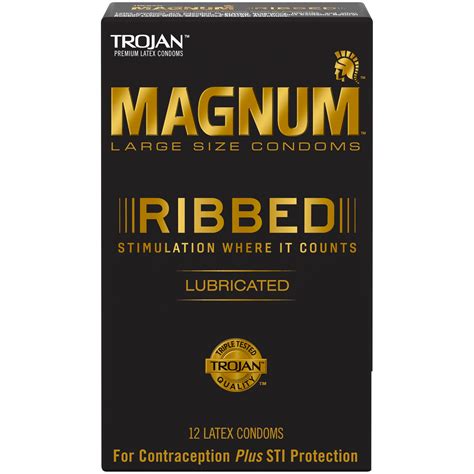 Trojan Magnum Ribbed Large Size Lubricated Condoms Count Walmart Com