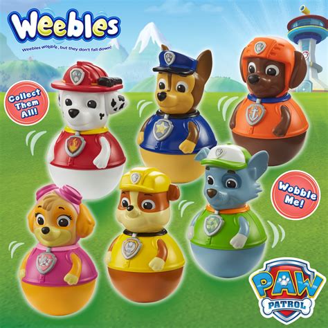 Weebles Official Paw Patrol Figure Chase Marshall Rubble Skye Everest