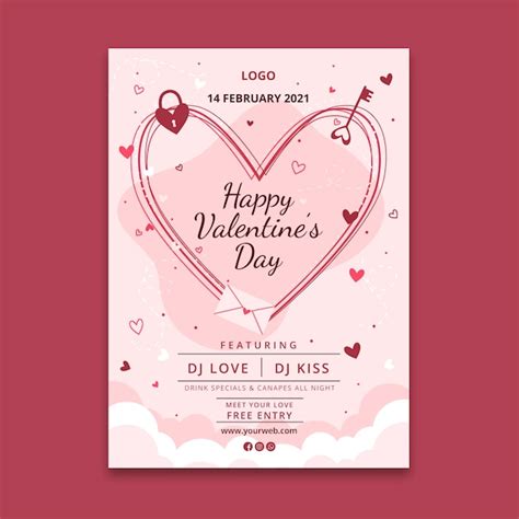 Free Vector Valentines Day Poster A4