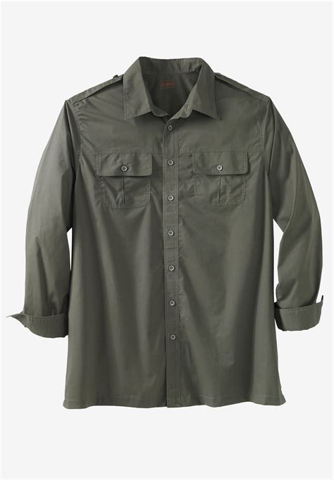 Long Sleeve Pilot Shirt By Boulder Creek Plus Size Casual Shirts