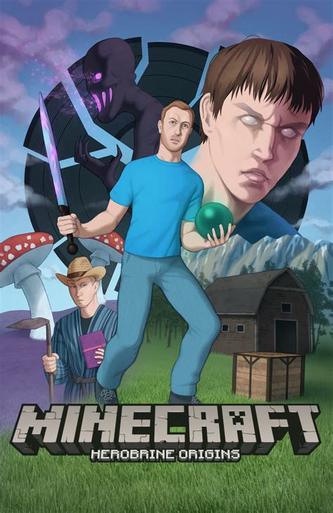 Artstation Minecraft Herobrine Origins Poster