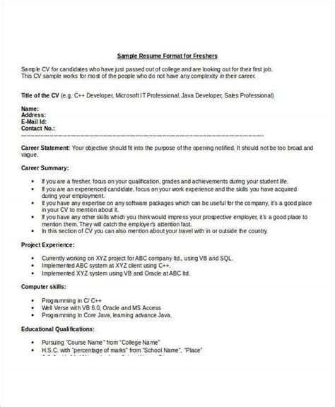 It resume skills/technical skills for resumes. IT Fresher Resume - 6+ Free Word, PDF Documents Download ...