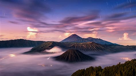 Mount Bromo Mountain Volcano Landscape With Fog Hd Nature