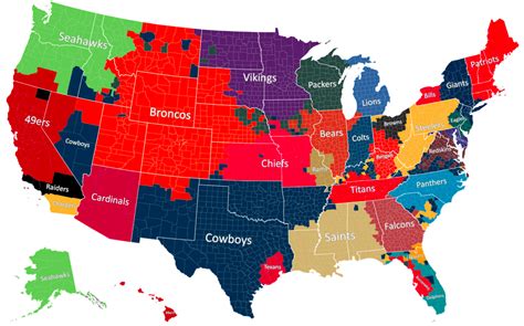 Team statistics arizona cardinals atlanta falcons baltimore ravens buffalo bills carolina panthers chicago bears cincinnati 2020 postseason 2020 regular season 2019 postseason 2019 regular season 2018 postseason 2018 regular season 2017. The Geography of NFL Fandom - The Atlantic