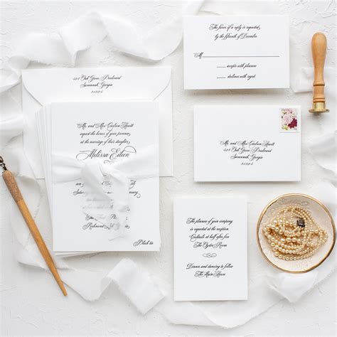 Formal Elegant Wedding Invitations In Letterpress Traditional Etsy