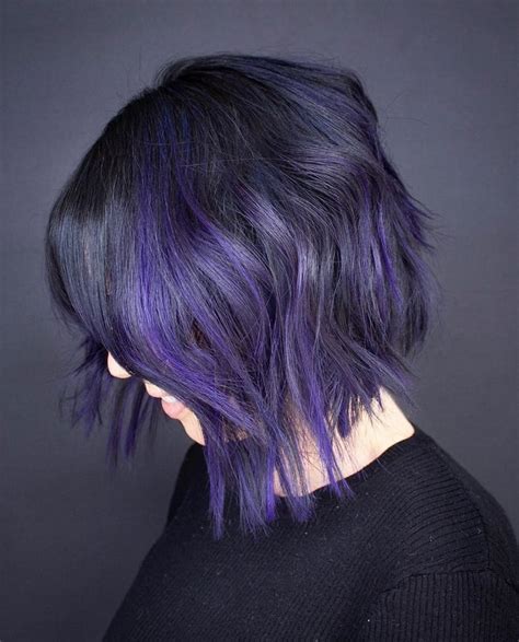 31 Best Photos Purple Highlights On Black Hair How To Color Your Hair