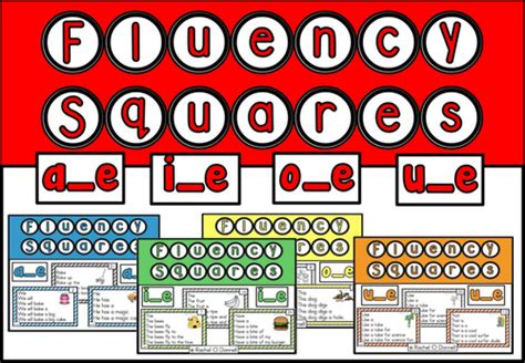 Fluency Squares Long Vowel Bundle Teaching Resources
