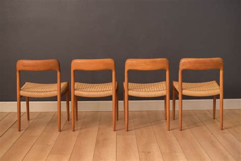 Vintage Danish Set Of Six Teak Niels Moller 75 And 56 Dining Chairs Mid Century Maddist