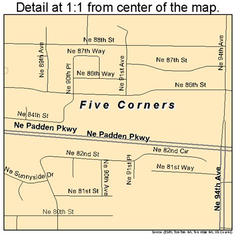 Five Corners Washington Street Map
