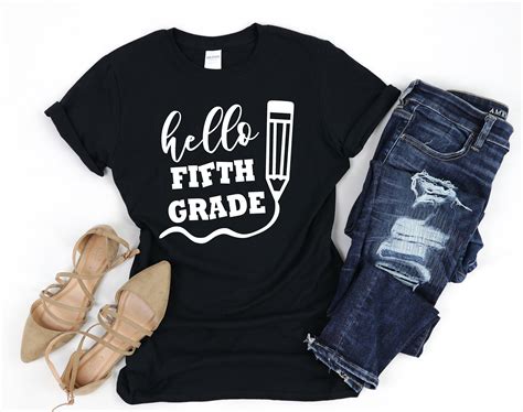 Hello Fifth Grade Shirt Back To School T Shirt First Day Of Etsy