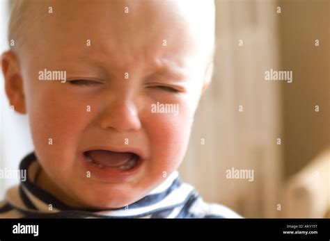 Emotional Little Hurt Boy Crying Stock Photo Alamy