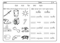 as es is os us fichas prácticas Silabas inversas Silabas y Inversa