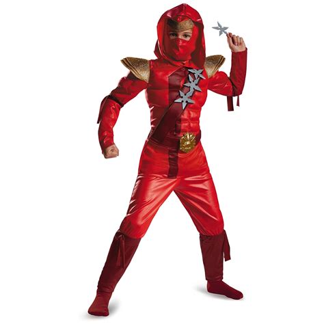 Red Fire Ninja Muscle Child Halloween Costume