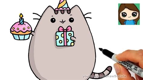 Cómo Dibujar Feliz Cumpleaños Pusheen Cat