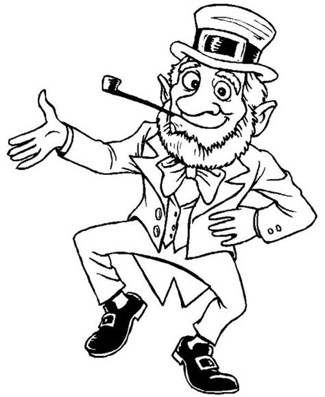 8 130 views 754 prints. Happy Leprechaun Welcoming St Patricks Day Coloring Page ...
