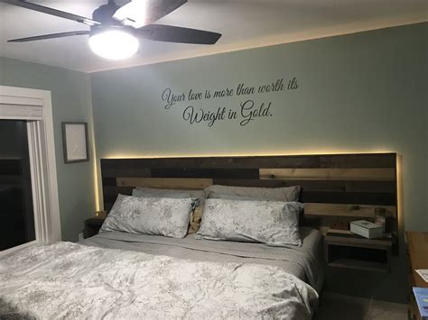 All help request must go in self posts or the stickied thread at the top of the subreddit. DIY floating headboard with lights. | Home bedroom, Bedroom design