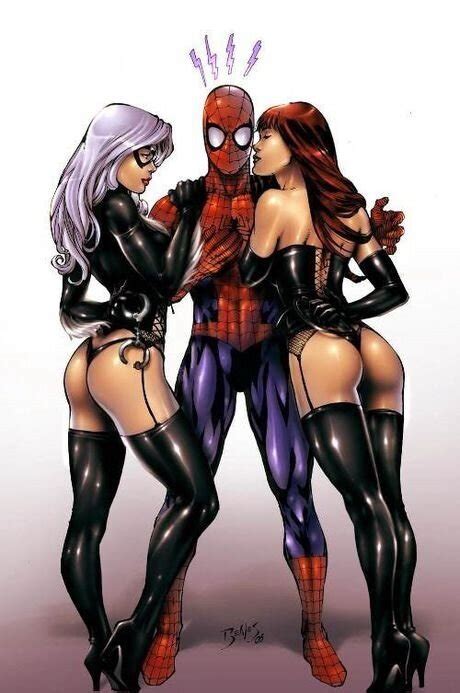 Spiderman Blackcat And Mary Jane Threesome Lewdawg2400