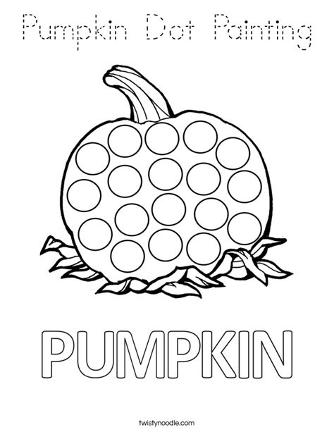 Pumpkin Dot Painting Coloring Page Tracing Twisty Noodle A4b