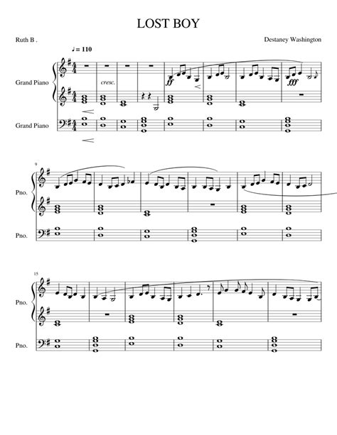 Lost Boy Ruth B Sheet Music For Piano Download Free In Pdf Or Midi