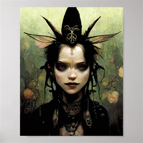 Goth Punk Elf Fantasy Art Poster Zazzle